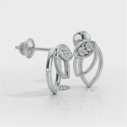 Blooming Lotus Silver Earrings - White Gold Video