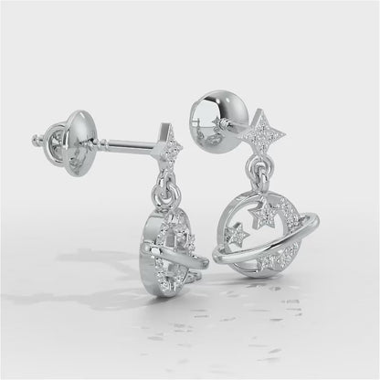 Shimmering Serendipity Silver Stud Earrings - White Gold Video