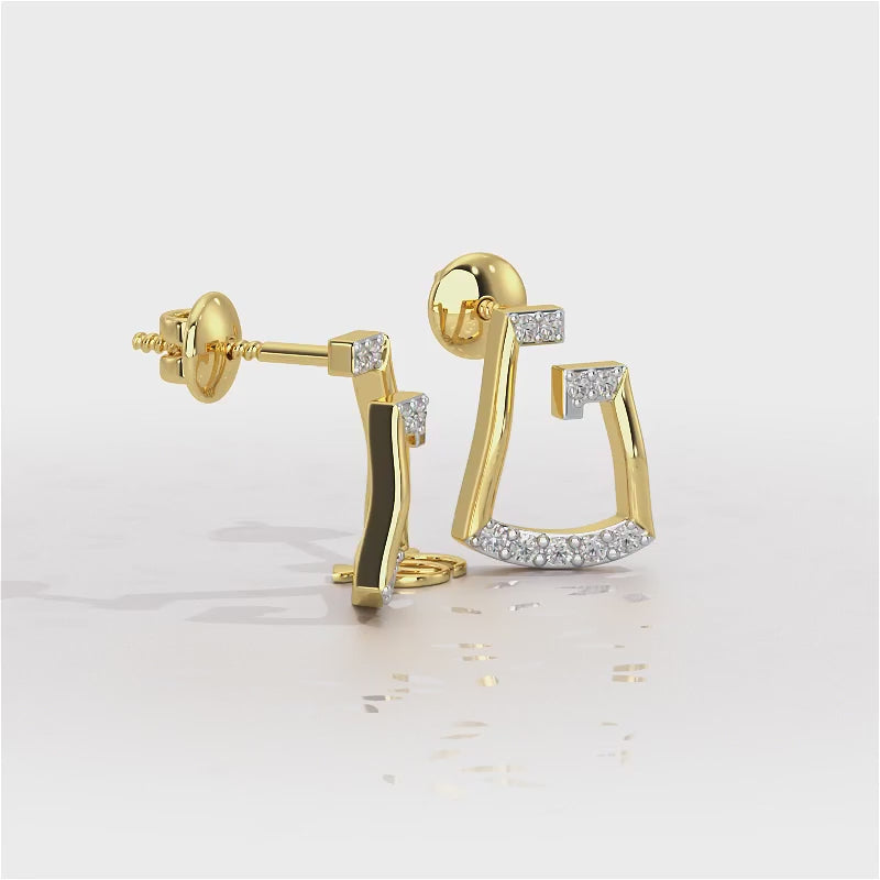 Prism Shine Silver Earrings - Yellow Gold Video