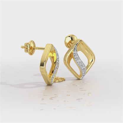 Crescent Spark Silver Earrings - Yellow Gold Video