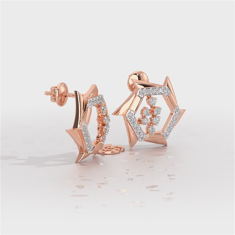 Aurora Wheels Silver Earrings - Rose Gold Video