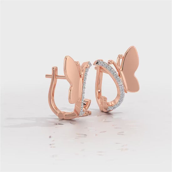 Perched Butterfly Silver Bali - Rose Gold Video