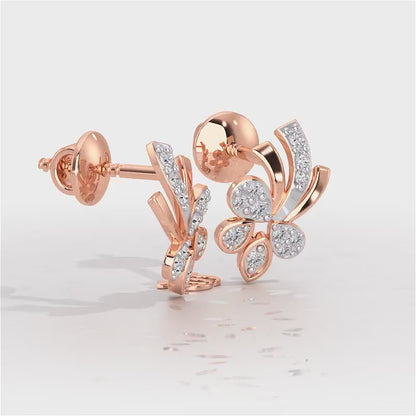 Holy Serenade Silver Stud Earrings - Rose Gold Video