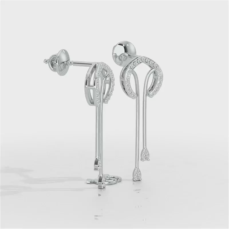 Whispering Whimsy Silver Drop Earrings - White Gold Video