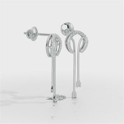 Whispering Whimsy Silver Drop Earrings - White Gold Video