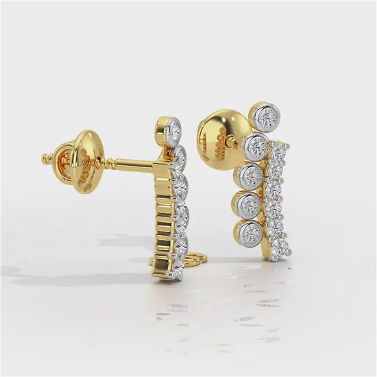 Shiny Crescent Silver Earrings - Yellow Gold Video