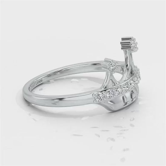 Love Crown Silver Ring - White Gold Video