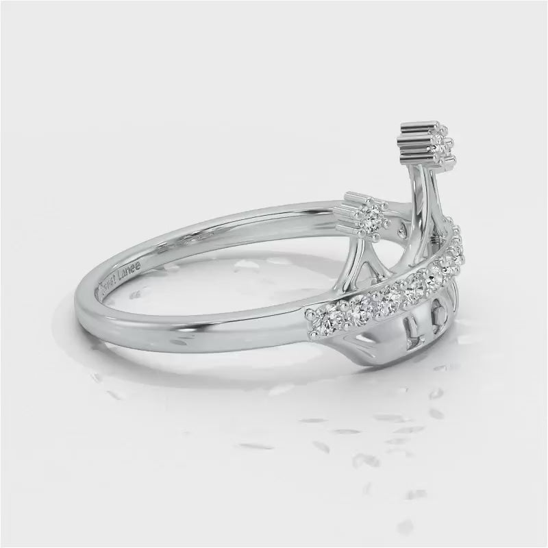 Love Crown Silver Ring - White Gold Video