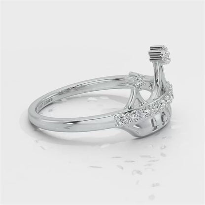 Love Crown Silver Ring - White Gold Video