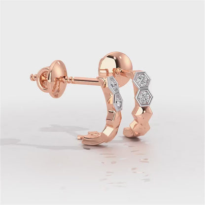 Majestic Marvel Silver Stud Earrings - Rose Gold Video