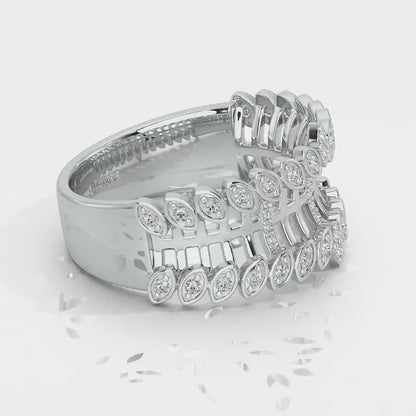 Regal Suave Silver Band Ring - White Gold Video