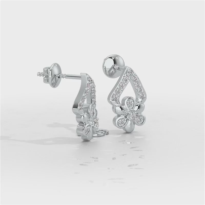 Petal Perfection Silver Earrings - White Gold Video