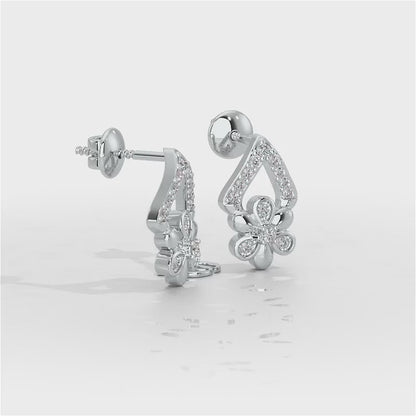 Petal Perfection Silver Earrings - White Gold Video