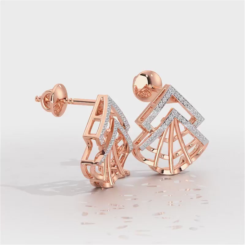 Span Fangs Silver Earrings - Rose Gold Video