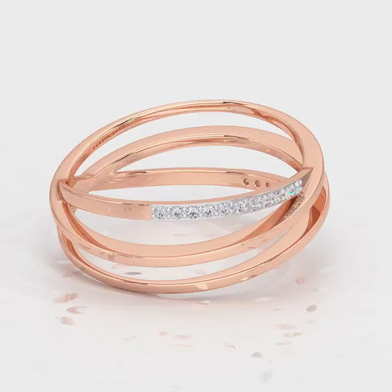 Criss-Cross Silver Ring - Rose Gold Video