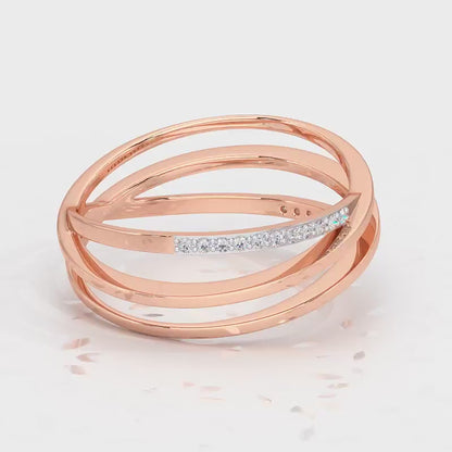 Criss-Cross Silver Ring - Rose Gold Video