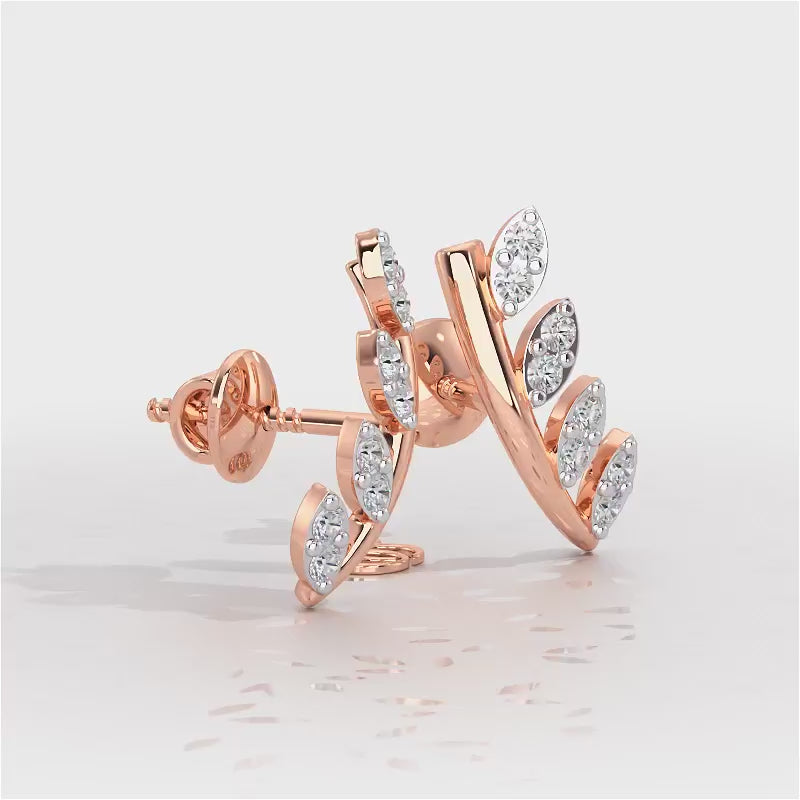 Royal Remembrance Silver Stud Earrings - Rose Gold Video