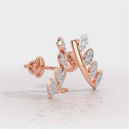 Royal Remembrance Silver Stud Earrings - Rose Gold Video