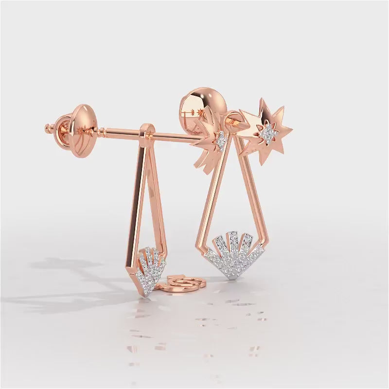 Glittering Gala Silver Drop Earrings - Rose Gold Video