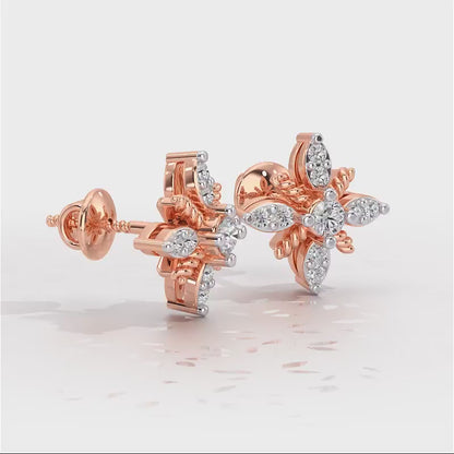 Tiny Sunflower Studs - Rose Gold Video