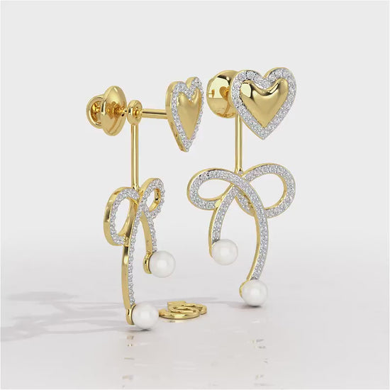 Serene Symphony Silver Drop Earrings - Yellow Gold Video