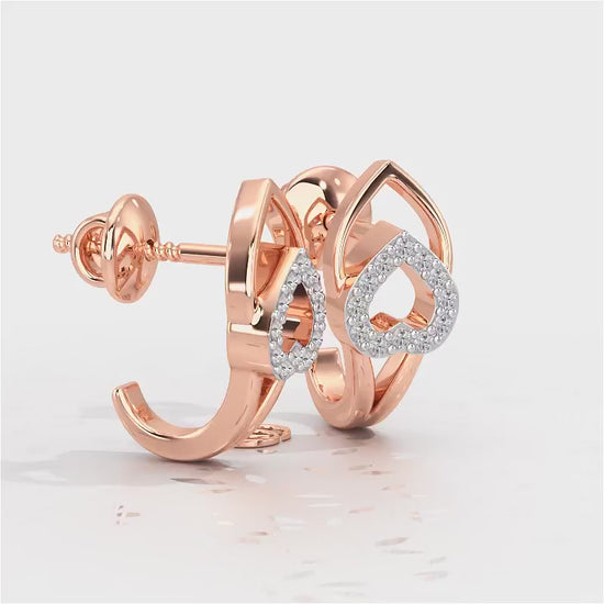 Inverted Core Silver Bali Earrings - Rose Gold Video