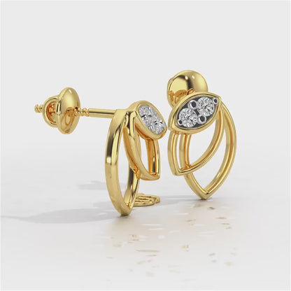 Blooming Lotus Silver Earrings - Yellow Gold Video