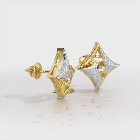 Striking Bright Silver Earrings - Yellow Gold Video