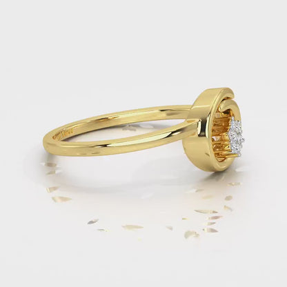 Spiral Flora Silver Ring - Yellow Gold Video