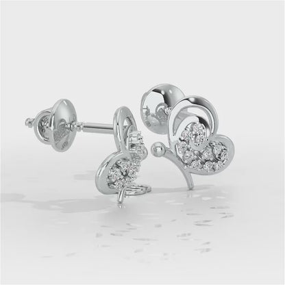Harmonious Flight Silver Stud Earrings - White Gold Video
