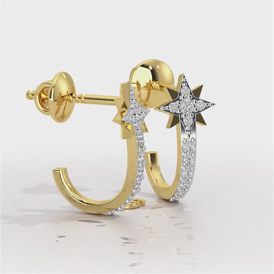 Enchanted Euphoria Silver Stud Earrings - Yellow Gold Video