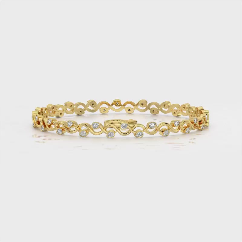 Dotted Silver Bangles - Yellow Gold Video