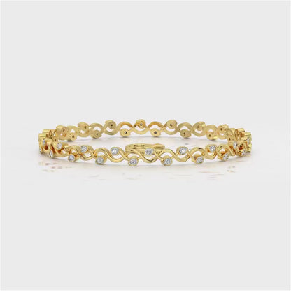 Dotted Silver Bangles - Yellow Gold Video