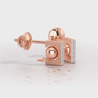 Exquisite Enchantment Silver Stud Earrings - Rose Gold Video