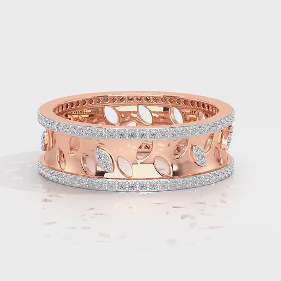 Glam Ferns Silver Band Ring - Rose Gold Video