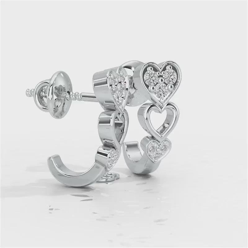 Heartily Silver Bali Earrings - White Gold Video