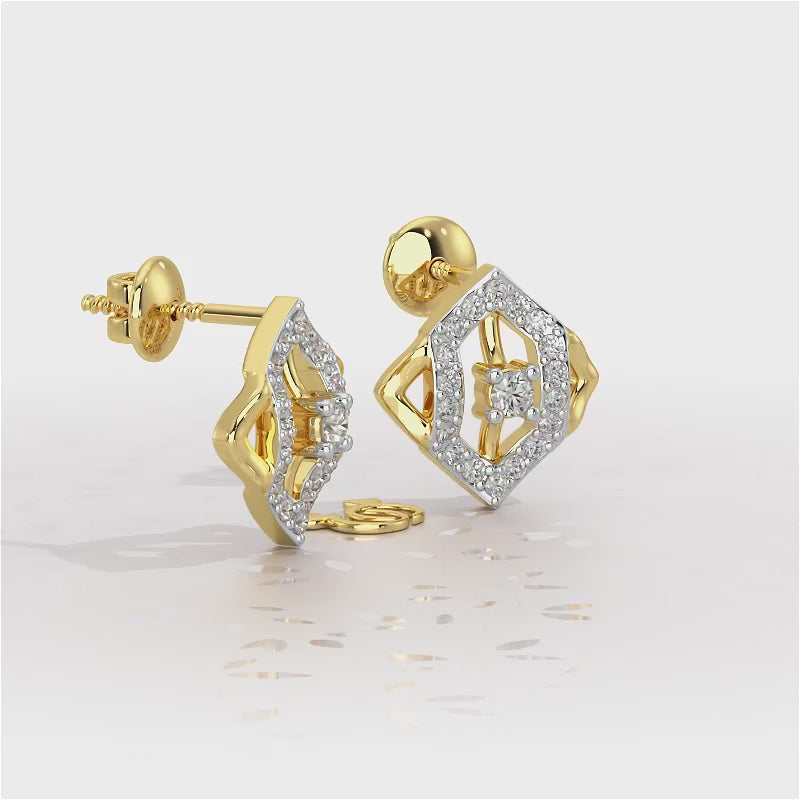 Shimmer Combo Silver Earrings - Yellow Gold Video