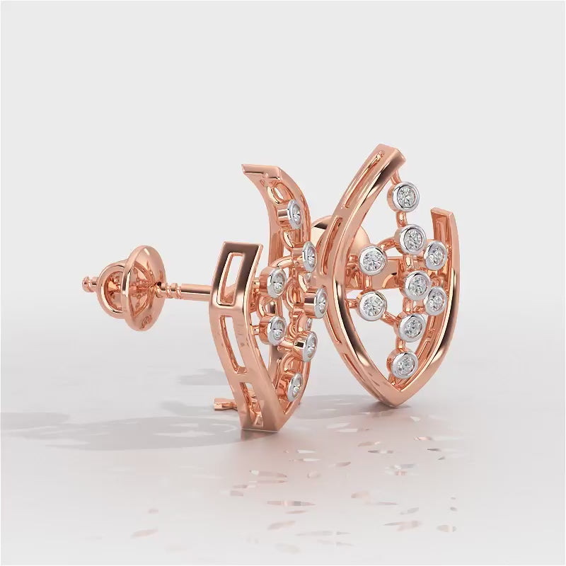 Beaded Flower Silver Earrings - Rose Gold Video