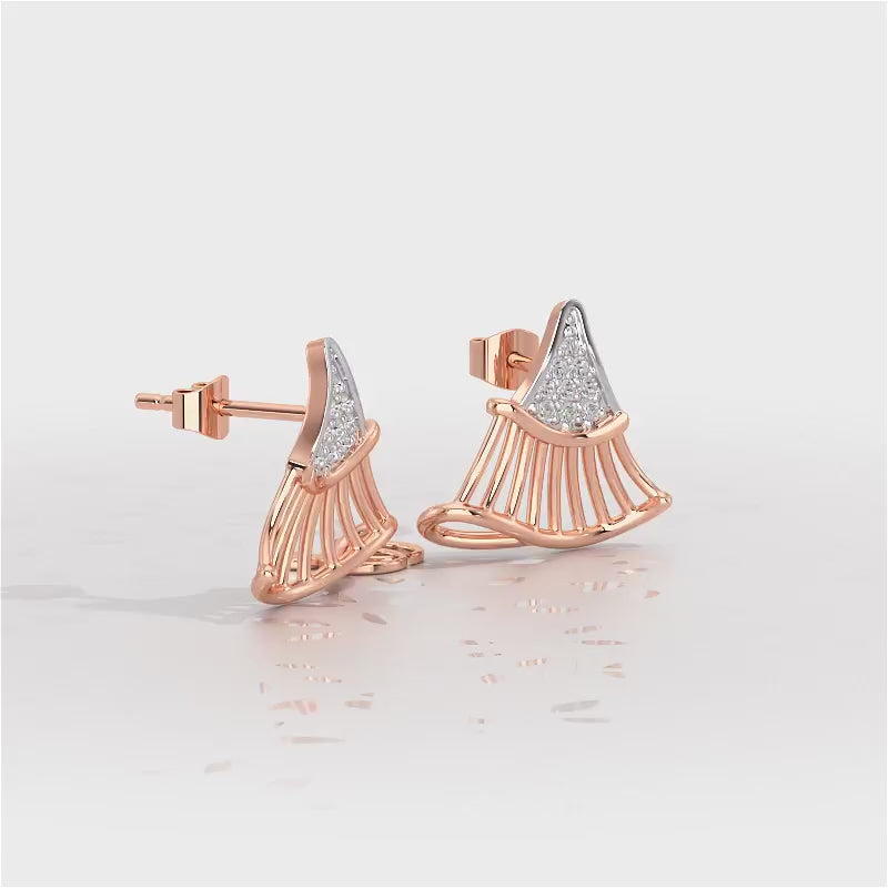 Shiny Skirts Silver Earring Studs - Rose Gold Video