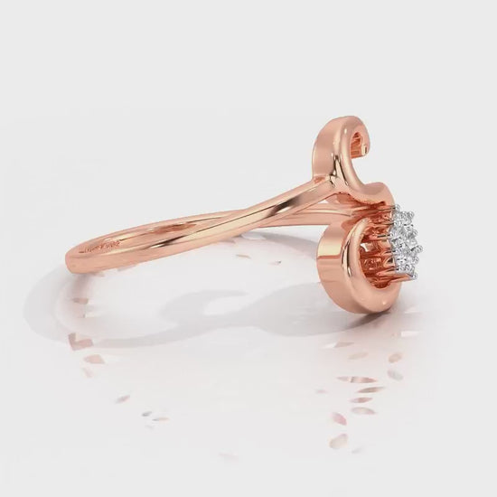Flora S Silver Ring - Rose Gold Video