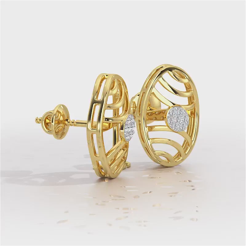Pure Light Silver Earrings - Yellow Gold Video