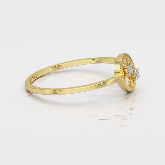 Twin Shine Silver Ring - Yellow Gold Video
