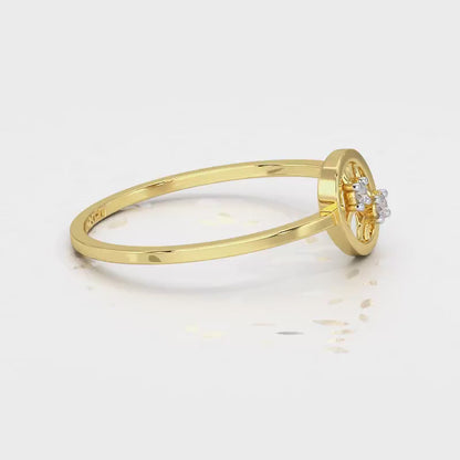 Twin Shine Silver Ring - Yellow Gold Video