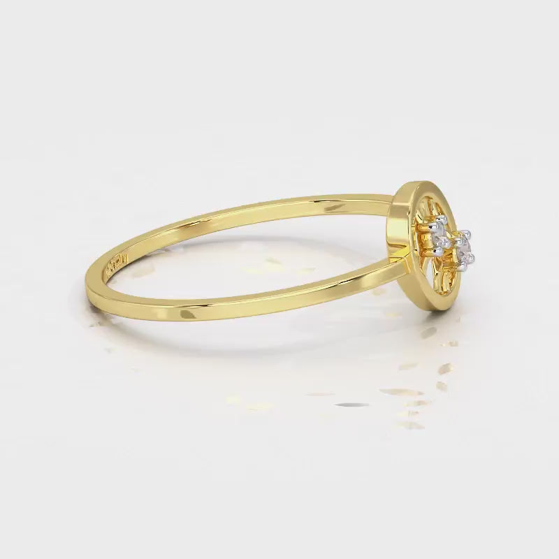 Twin Shine Silver Ring - Yellow Gold Video