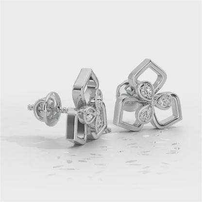 Wire Petals Silver Earrings - White Gold Video