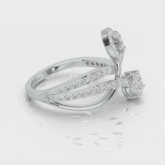 Heart Gloria Silver Ring - White Gold Video