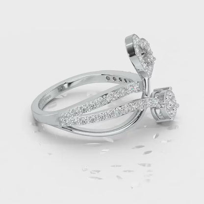 Heart Gloria Silver Ring - White Gold Video