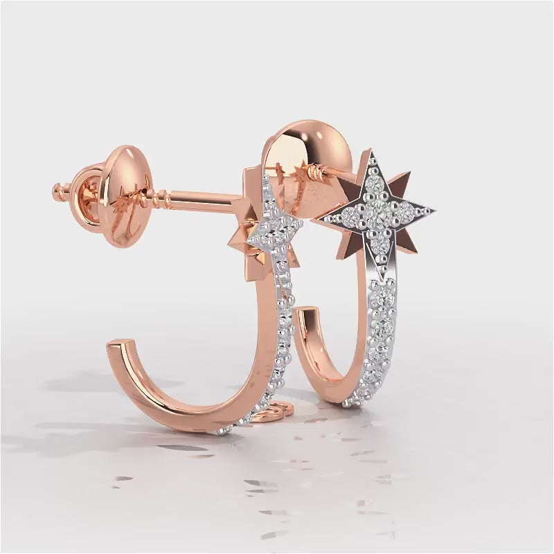 Enchanted Euphoria Silver Stud Earrings - Rose Gold Video