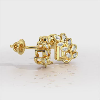 Exquisite Essence Silver Stud Earrings - Yellow Gold Video