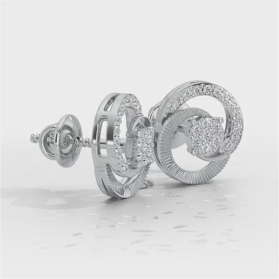 Acacia Roller Silver Earrings - White Gold Video